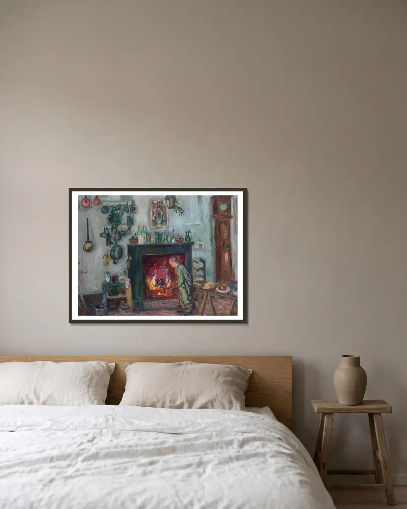 Interiér, Paříž, Emile Othon Friesz v rámu na stěně