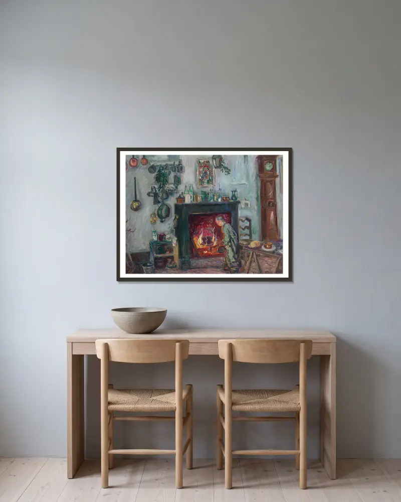 Interiér, Paříž, Emile Othon Friesz v rámu na stěně