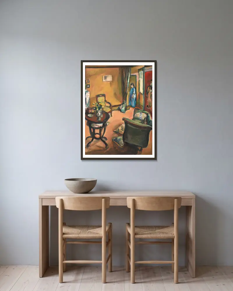 Interiér, Emile Othon Friesz v rámu na stěně