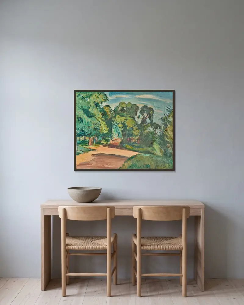 Vägskälet av Emile Othon Friesz inramad på en vägg