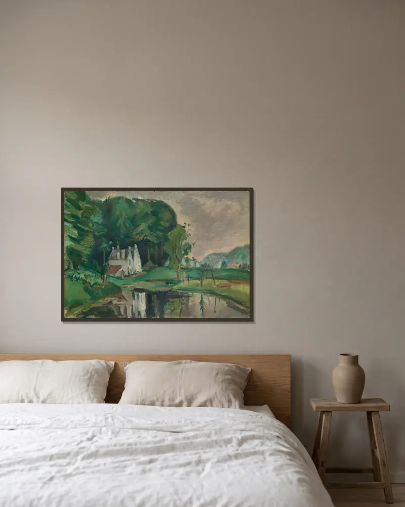 Det spanska huset i Tervuren av Emile Othon Friesz inramad på en vägg