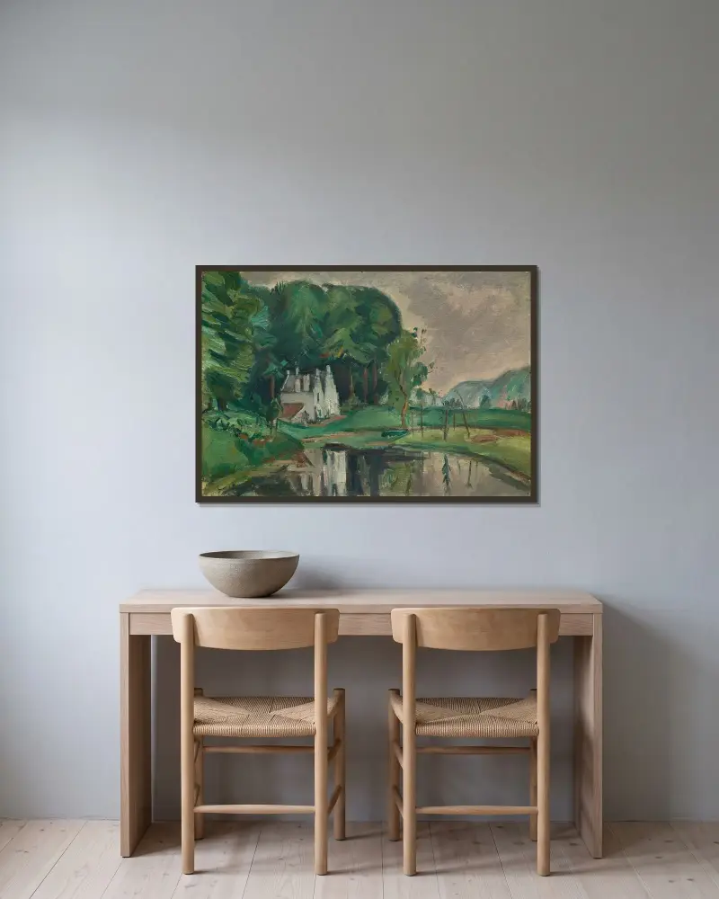 Det spanska huset i Tervuren av Emile Othon Friesz inramad på en vägg