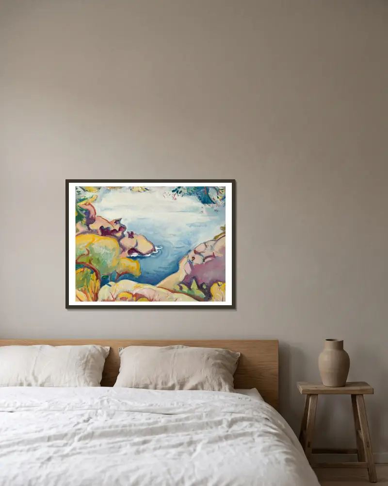 Rochers et mer, L’Estaque av Emile Othon Friesz inramad på en vägg