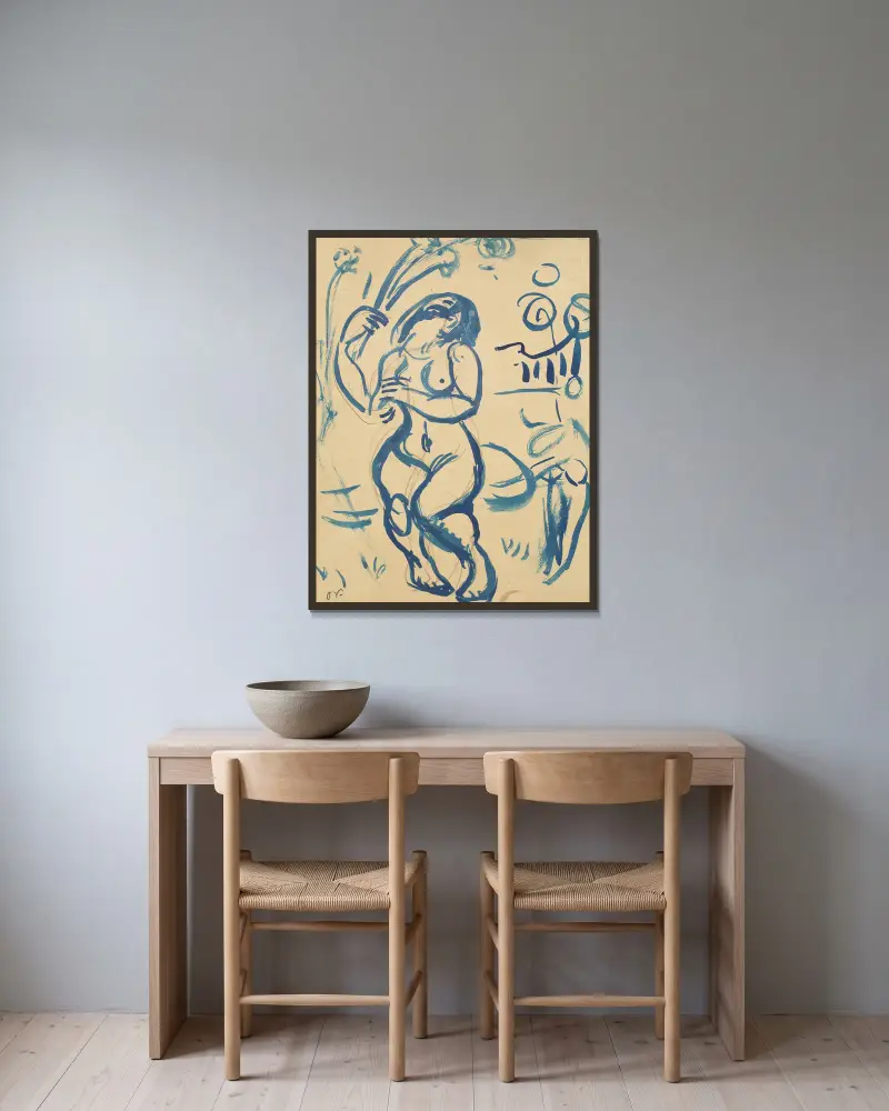 Stojící nahá žena, Emile Othon Friesz v rámu na stěně