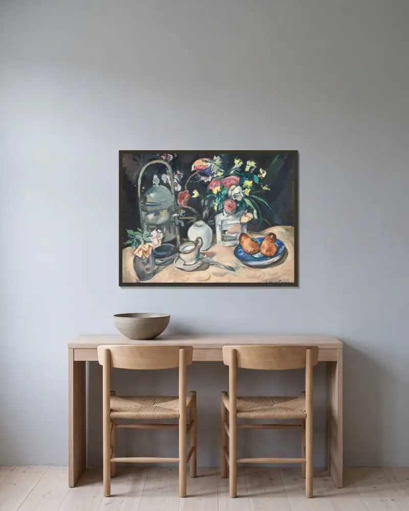 Still Life With Brioches av Emile Othon Friesz inramad på en vägg