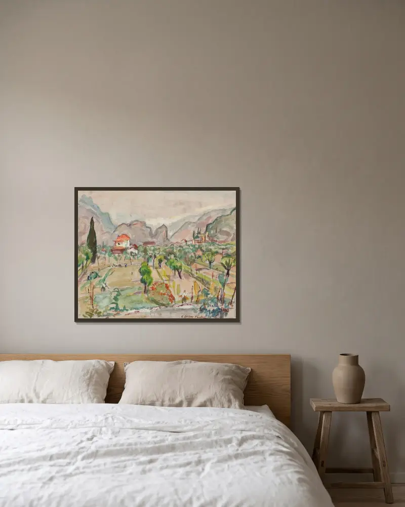 Meusedalen av Emile Othon Friesz inramad på en vägg