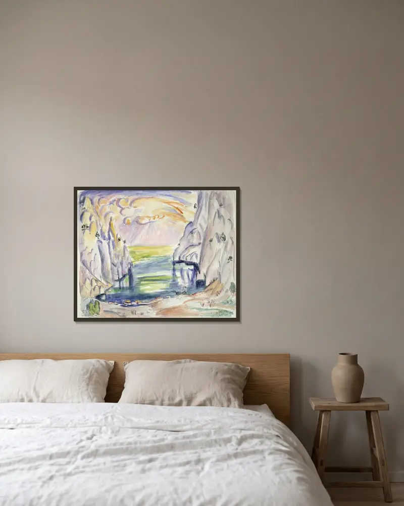 Vägen vid En Vaux, Cassis av Emile Othon Friesz inramad på en vägg