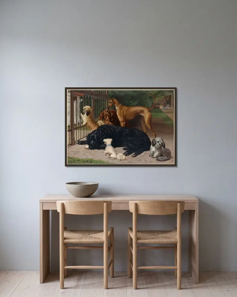 Hundar ej tillåtna av Otto Bache inramad på en vägg