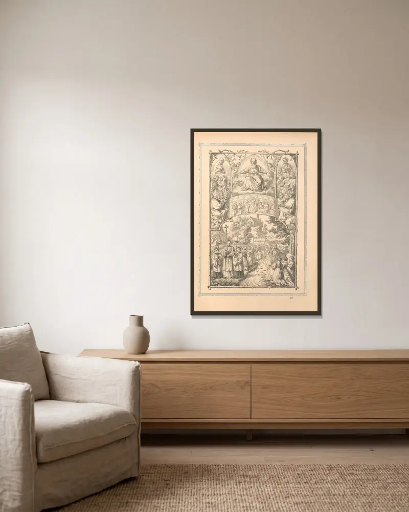 Gott, der Vater von Otto Bitschnau gerahmt an einer Wand