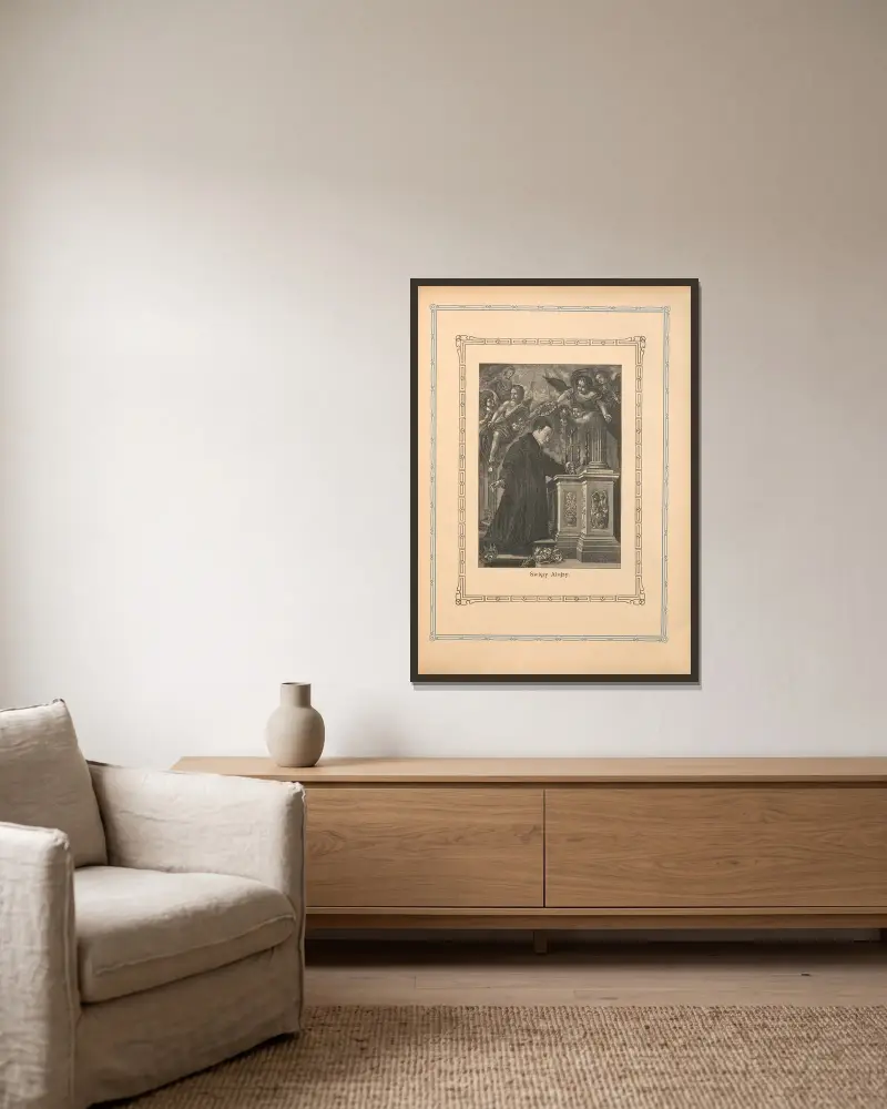 Der heilige Aloisius von Otto Bitschnau gerahmt an einer Wand
