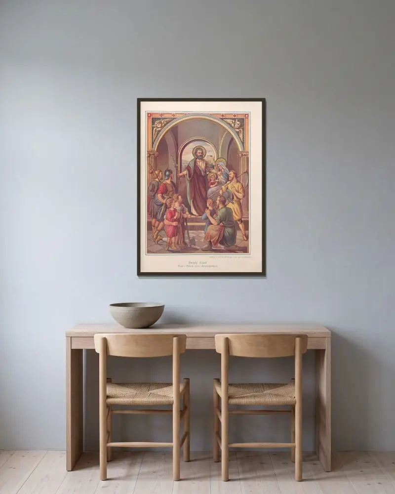 Der heilige Josef von Otto Bitschnau gerahmt an einer Wand