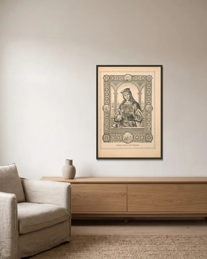 Der heilige Ludwig, König von Frankreich von Otto Bitschnau gerahmt an einer Wand