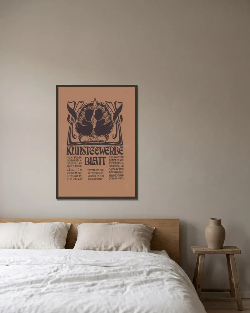 Kunstgewerbeblatt Neue Folge (März 1898), 1898 – Nr. 2 von Otto Eckmann gerahmt an einer Wand