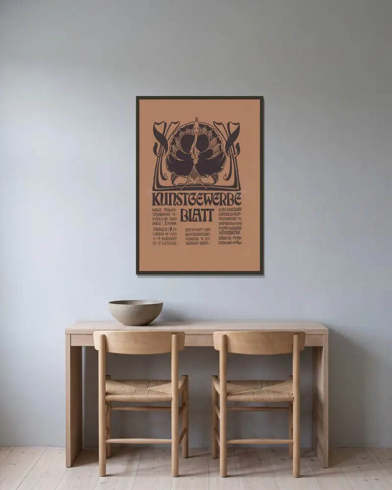 Kunstgewerbeblatt Neue Folge (März 1898), 1898 – Nr. 2 von Otto Eckmann gerahmt an einer Wand