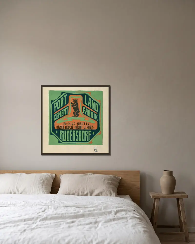 Naklejka na opakowanie Portland Cementfabrik Rüdersdorf, Otto Eckmann w ramie na ścianie