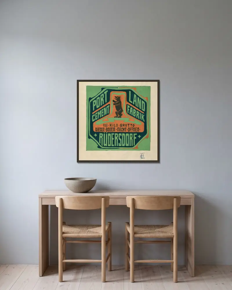 Naklejka na opakowanie Portland Cementfabrik Rüdersdorf, Otto Eckmann w ramie na ścianie