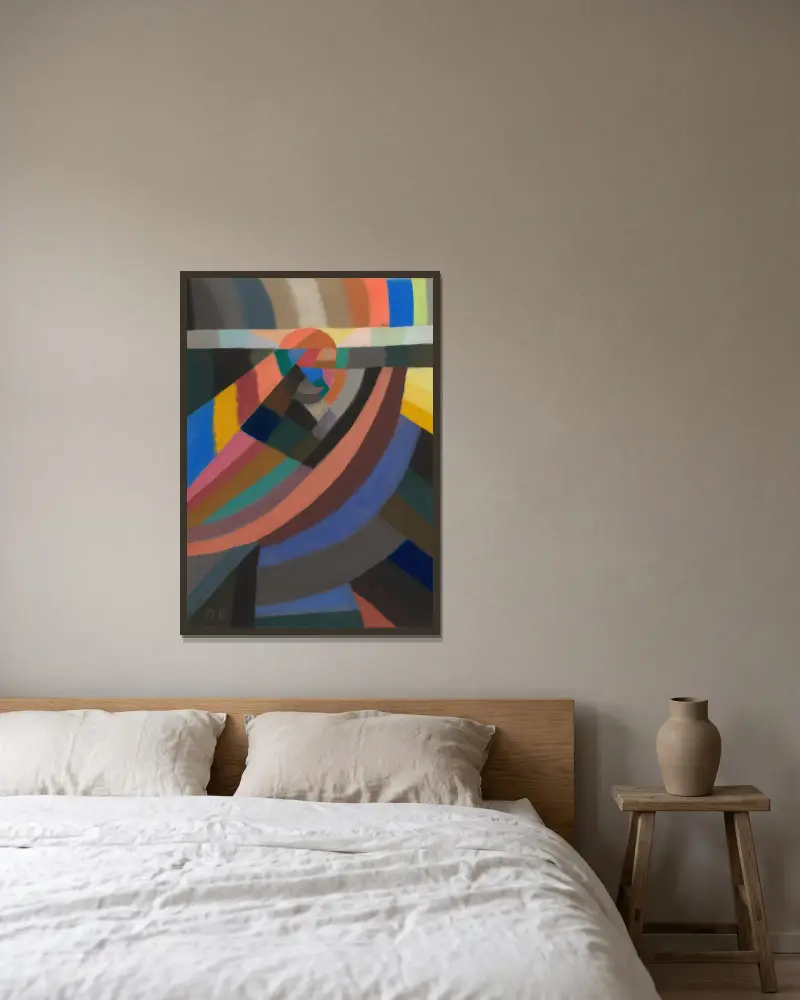 Komposition, 1924 – Nr. 1 von Otto Freundlich gerahmt an einer Wand