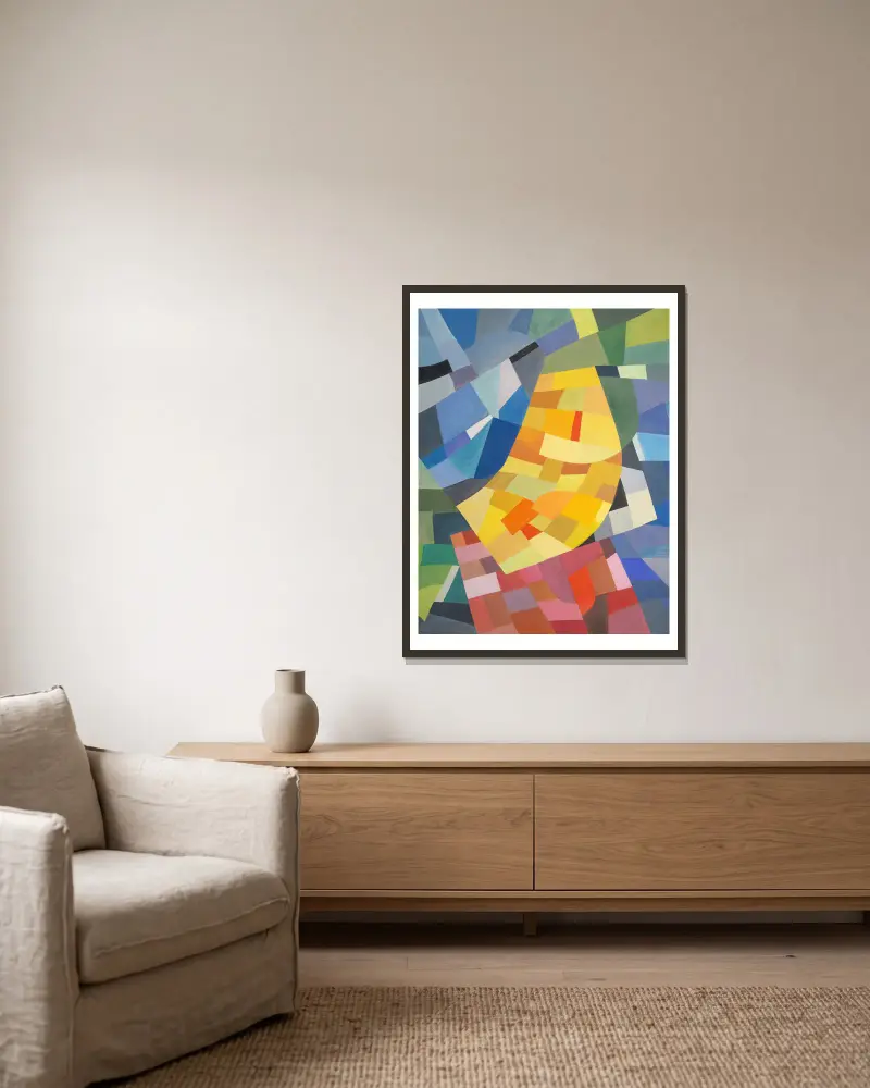 Komposition, 1930 – Nr. 2 von Otto Freundlich gerahmt an einer Wand