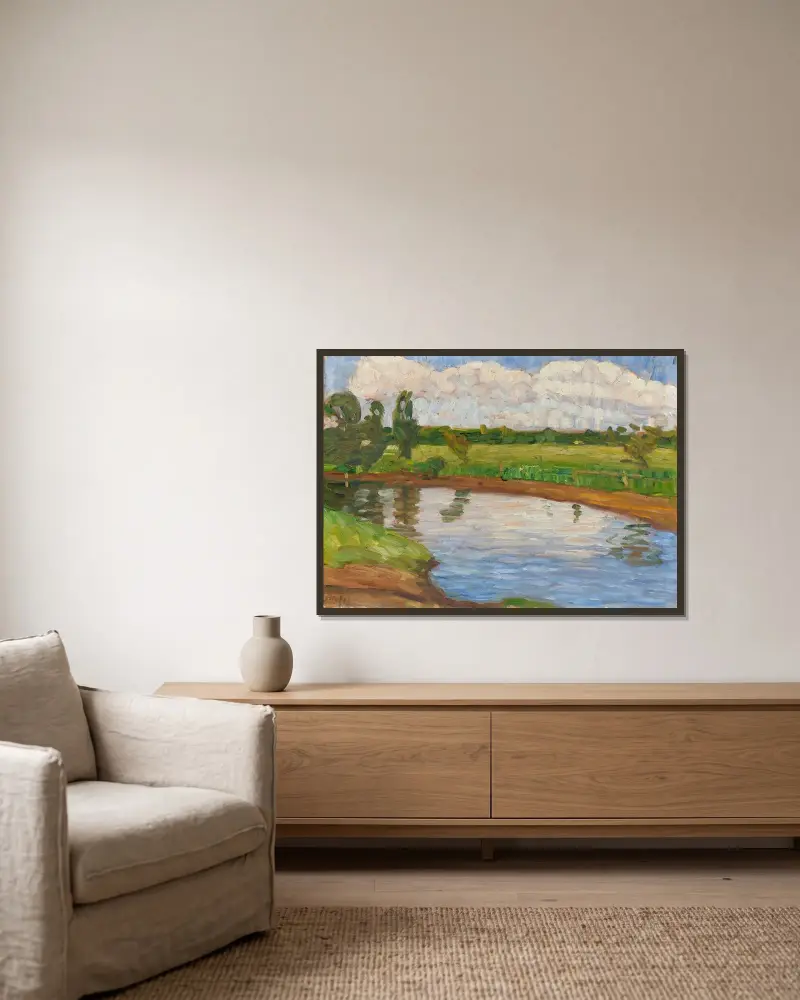 Die Wümme von Otto Modersohn gerahmt an einer Wand