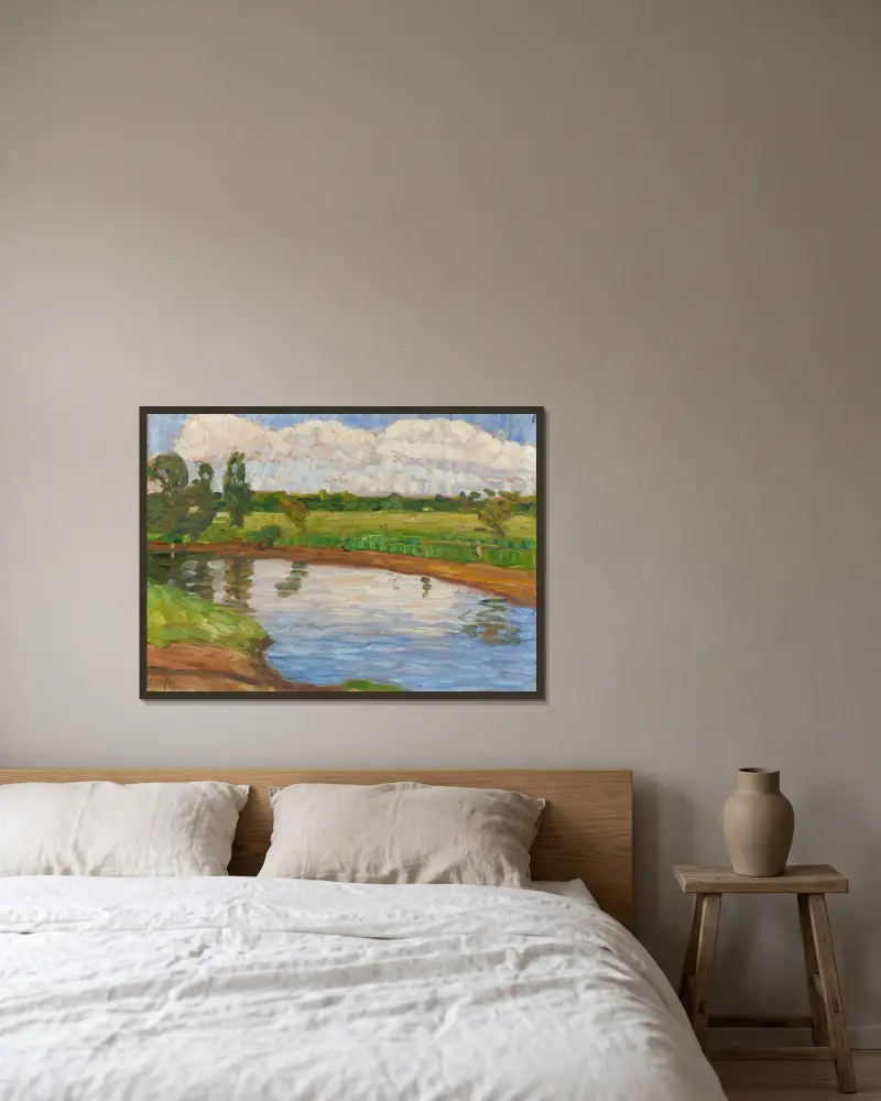Die Wümme von Otto Modersohn gerahmt an einer Wand