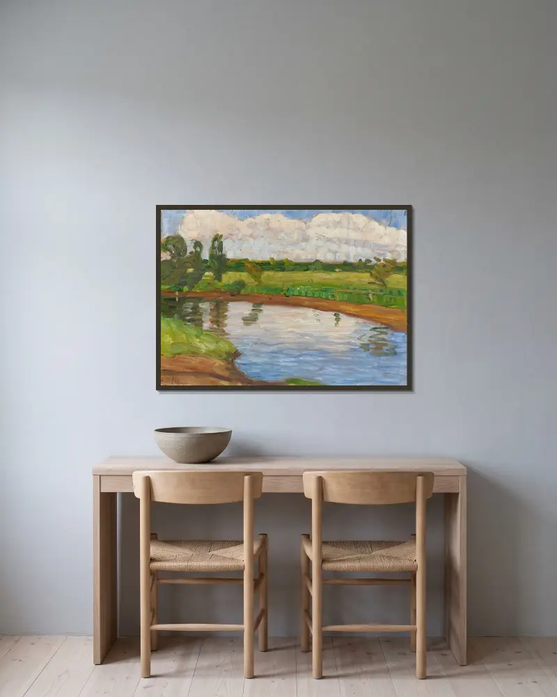 Die Wümme von Otto Modersohn gerahmt an einer Wand