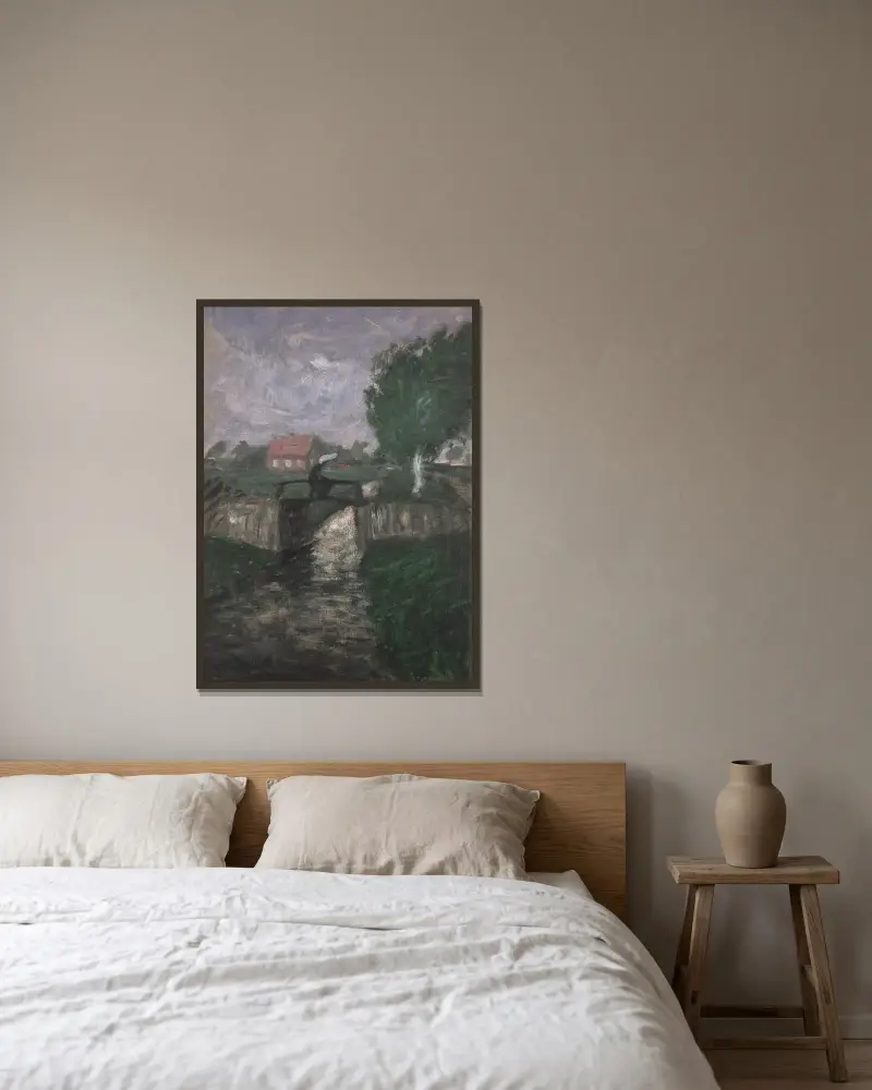 Åskväder av Otto Modersohn inramad på en vägg
