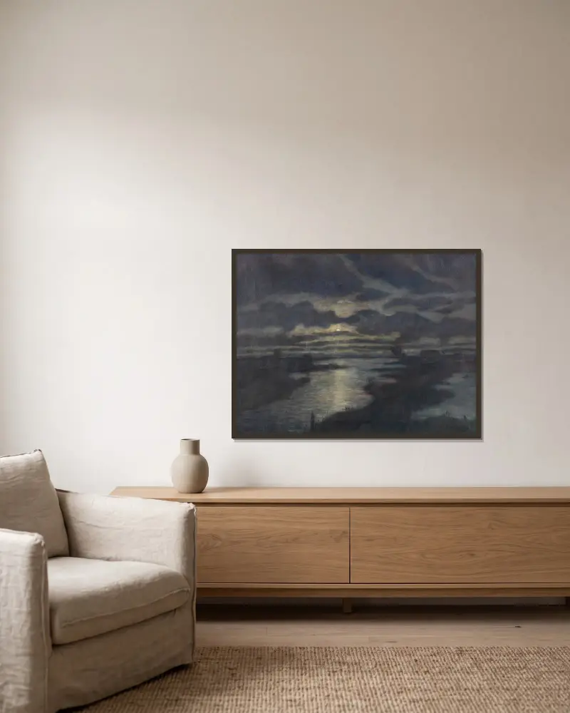 Mondnacht von Otto Modersohn gerahmt an einer Wand