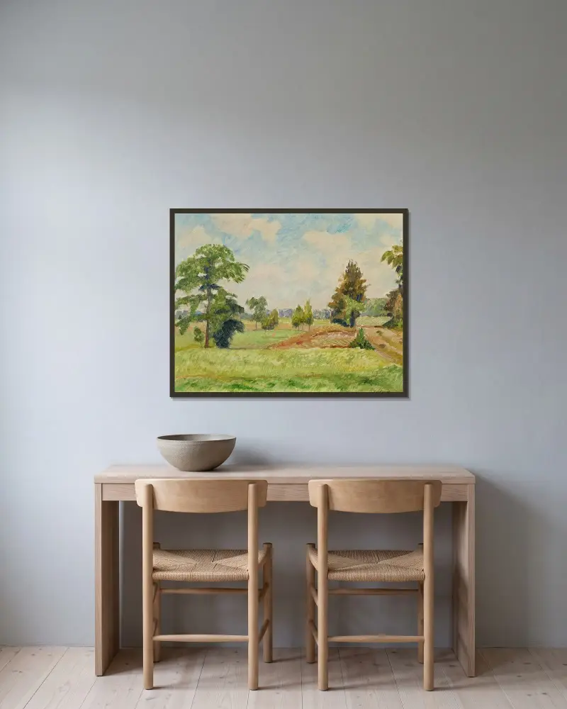 Sommer in den Feldern, 1926 – Nr. 2 von Otto Modersohn gerahmt an einer Wand