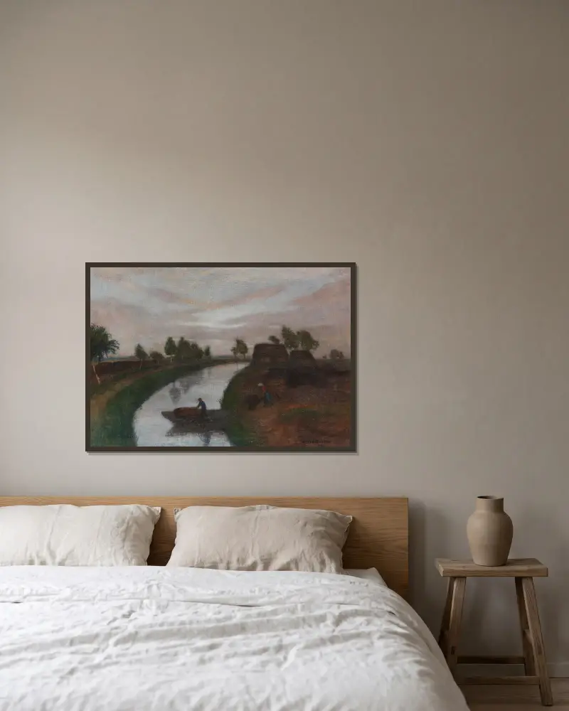 Letni wieczór na torfowisku, Otto Modersohn w ramie na ścianie