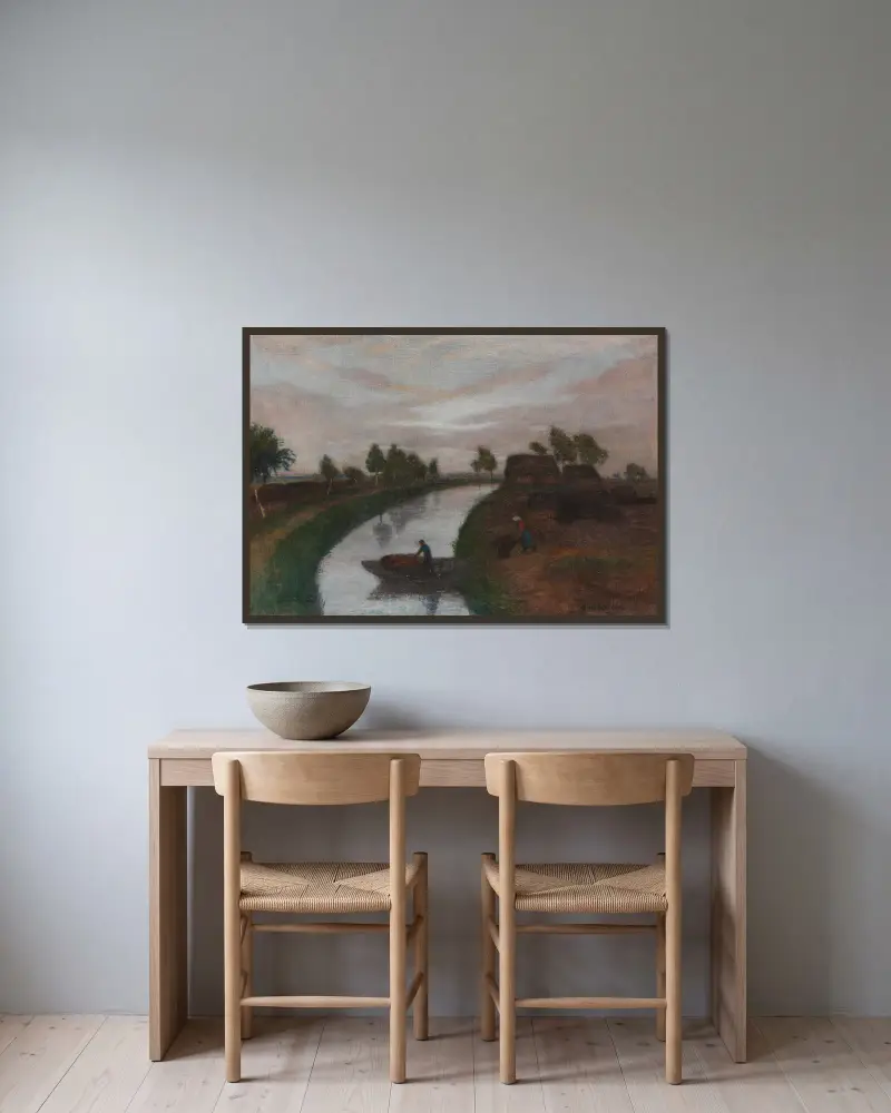 Letni wieczór na torfowisku, Otto Modersohn w ramie na ścianie