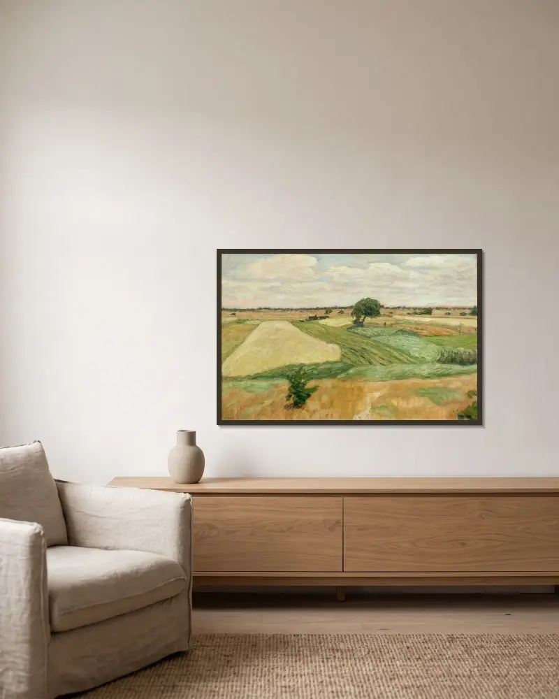 Sommerliche Felder von Otto Modersohn gerahmt an einer Wand