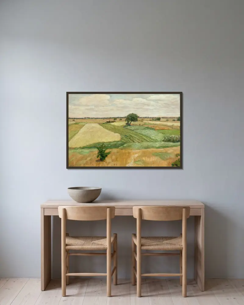 Sommerliche Felder von Otto Modersohn gerahmt an einer Wand