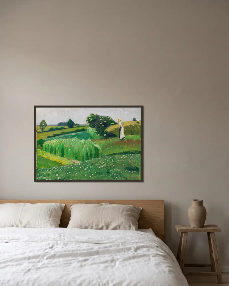 Sommerliche Wiesen bei Fischerhude av Otto Modersohn inramad på en vägg