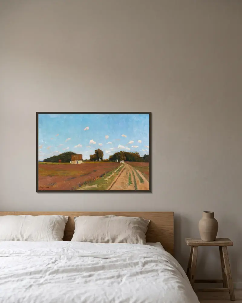 Sommertag bei Worpswede av Otto Modersohn inramad på en vägg