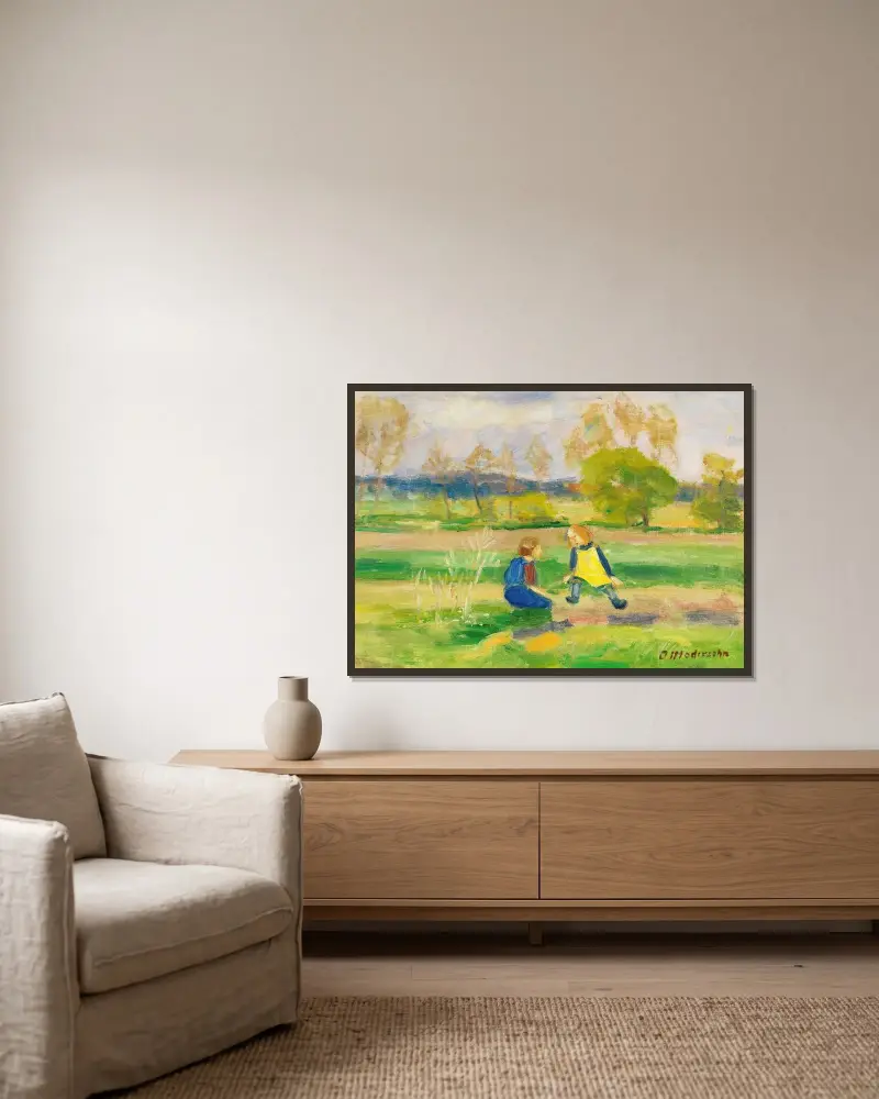 Hrající si děti, Otto Modersohn v rámu na stěně