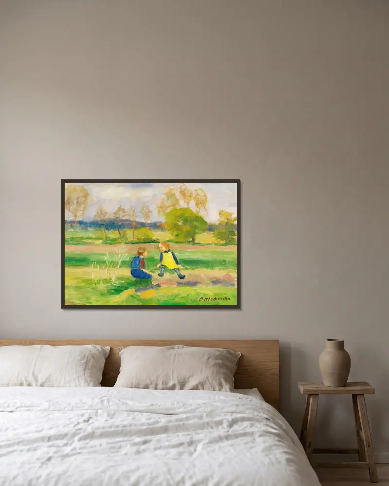 Hrající si děti, Otto Modersohn v rámu na stěně