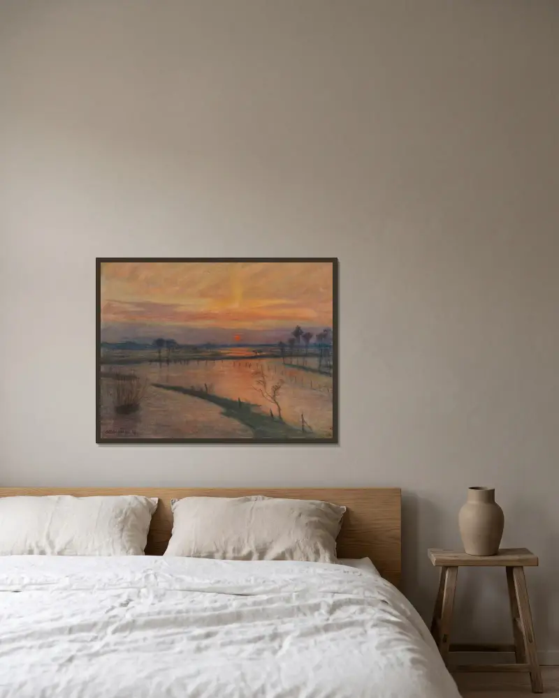 Überschwemmung an der Wümme von Otto Modersohn gerahmt an einer Wand