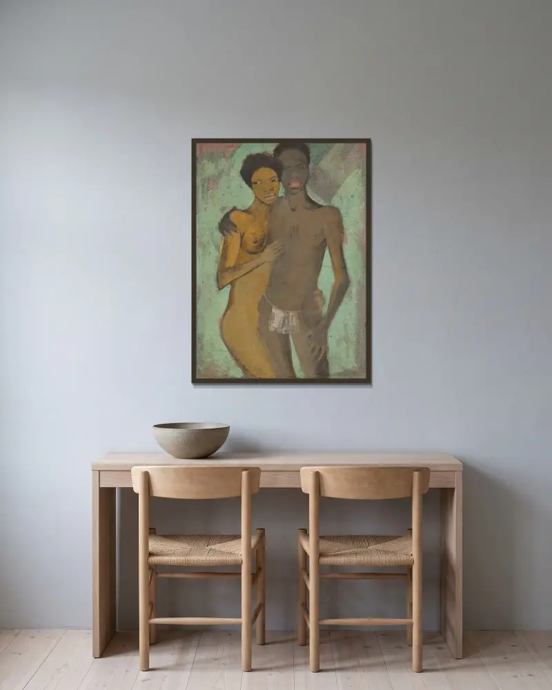 Kochankowie (Para artystów), Otto Mueller w ramie na ścianie