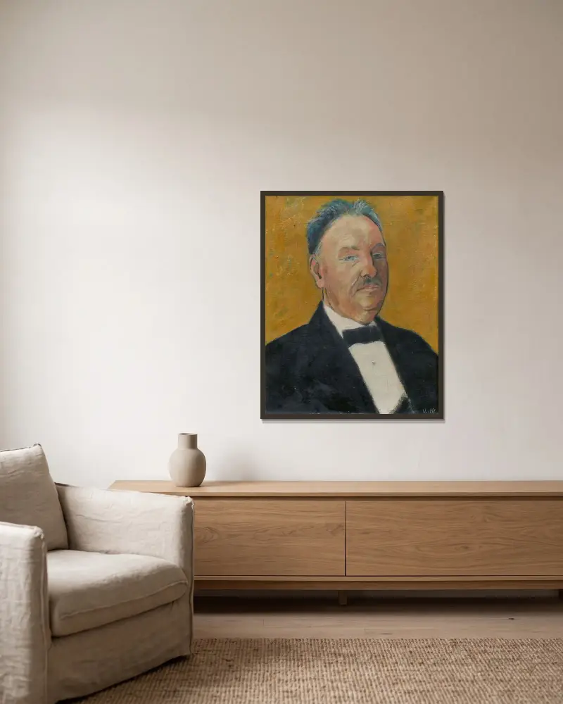Portrét muže (Johann Peter Hubert Kallen), Otto Mueller v rámu na stěně