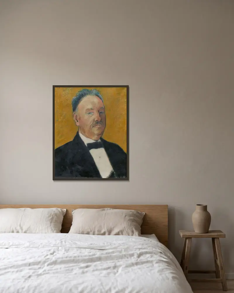 Portrét muže (Johann Peter Hubert Kallen), Otto Mueller v rámu na stěně
