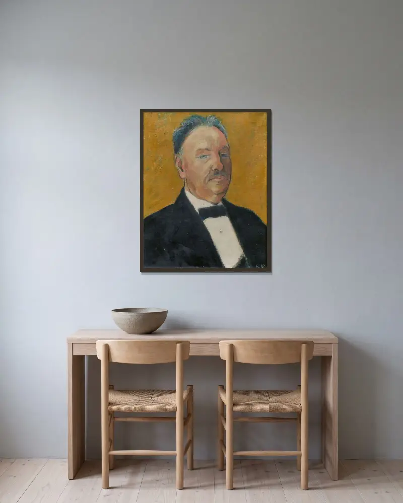 Portrét muže (Johann Peter Hubert Kallen), Otto Mueller v rámu na stěně