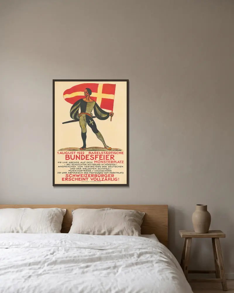 Bundesfeier, 1922 von Otto Plattner gerahmt an einer Wand