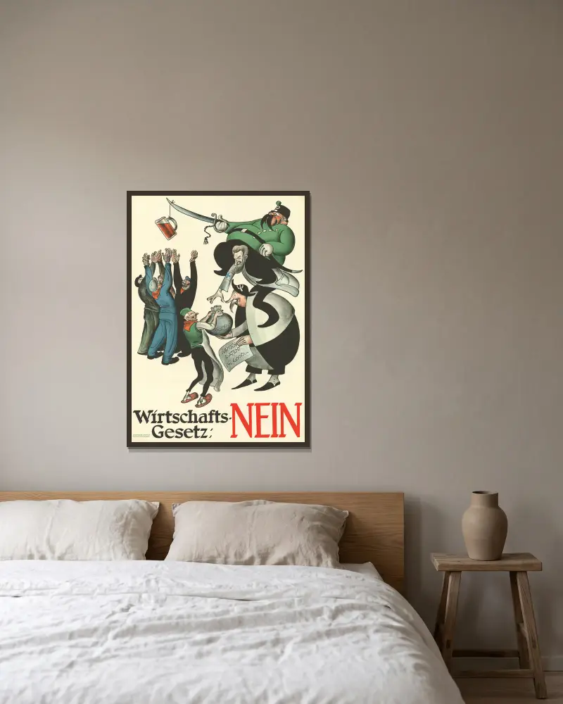 Wirtschaftsgesetz; Nein, Otto Plattner w ramie na ścianie
