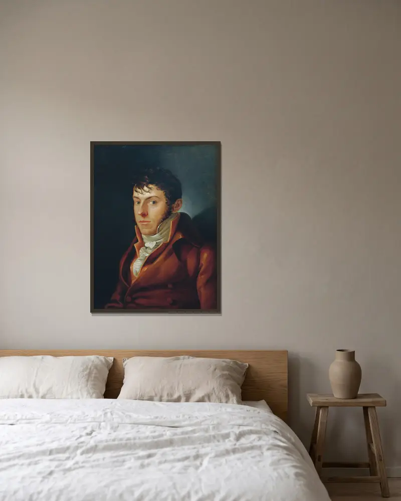 Der Maler und Schriftsteller Friedrich August von Klinkowström av Philipp Otto Runge inramad på en vägg