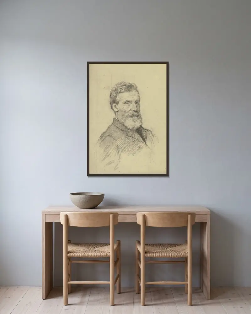 Bildnis Dr. George Bird von Otto Scholderer gerahmt an einer Wand
