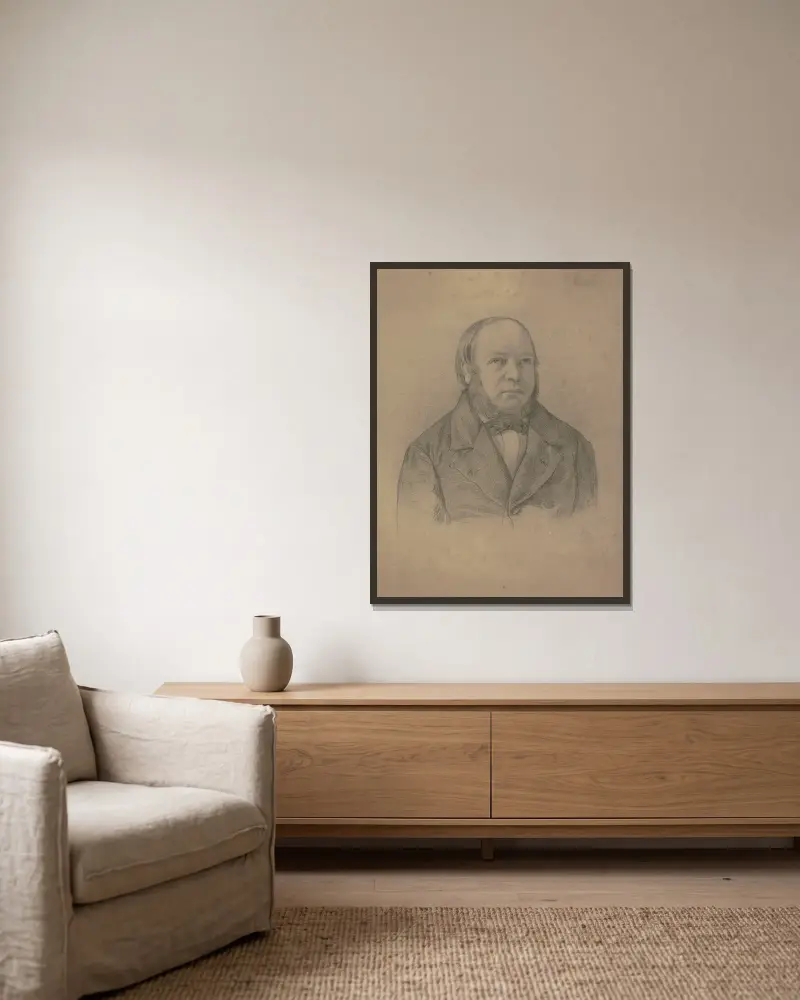 Bildnis Johann Christof Scholderer, der Vater des Künstlers av Otto Scholderer inramad på en vägg