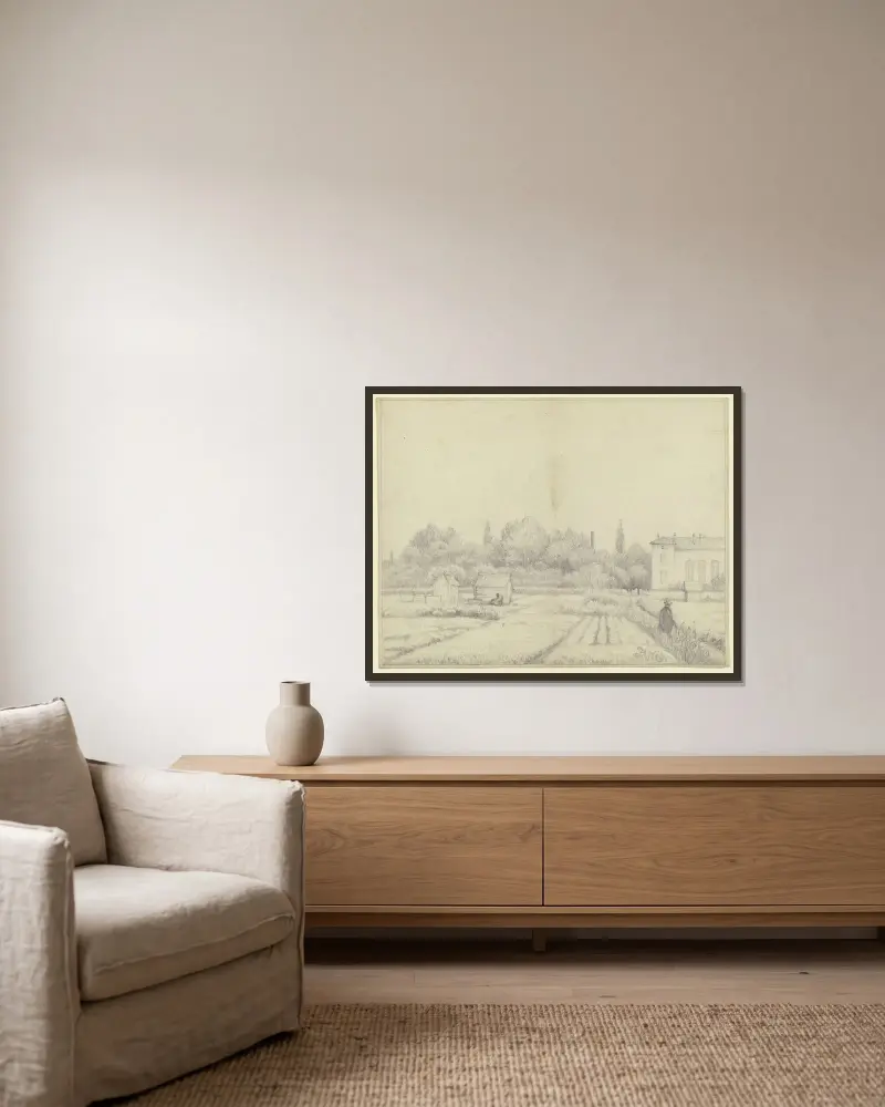 Flachsfeld in Neusalz an der Oder, 1886 – Nr. 1 von Otto Scholderer gerahmt an einer Wand