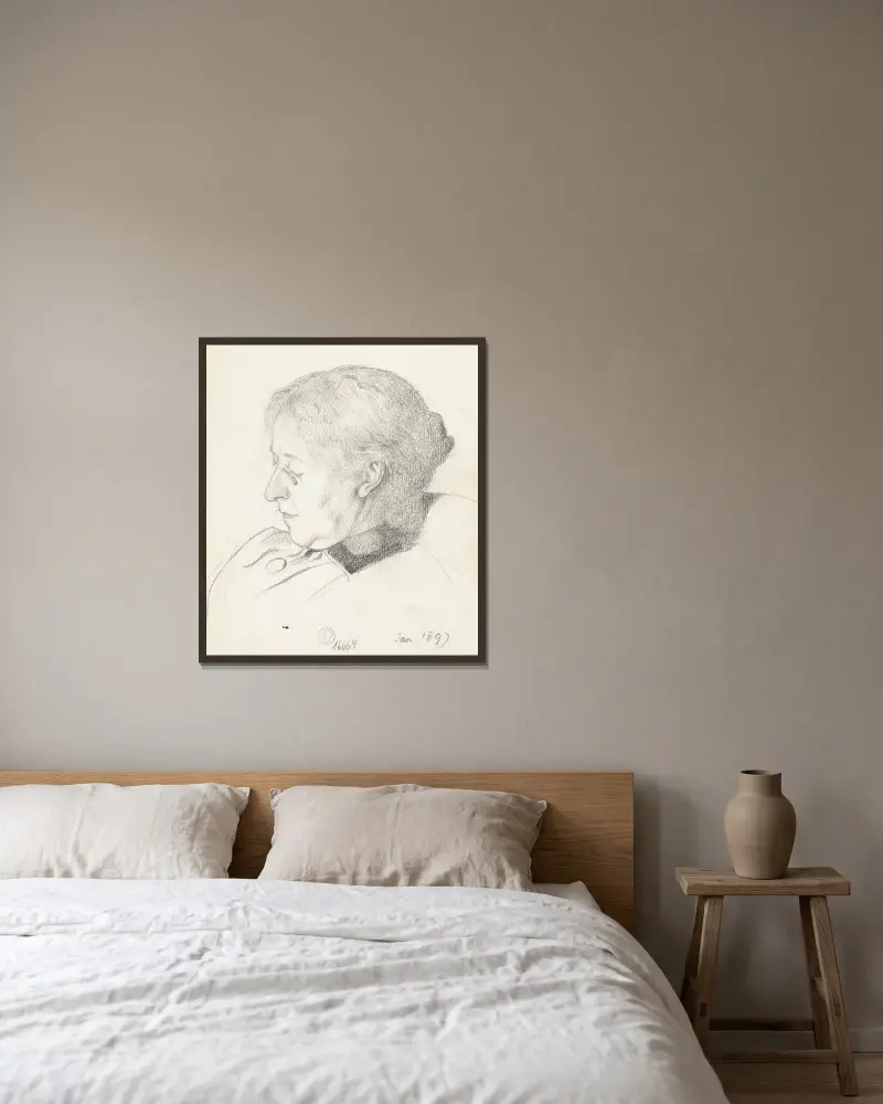 Luise Scholderer, 1897 – Nr. 2 von Otto Scholderer gerahmt an einer Wand
