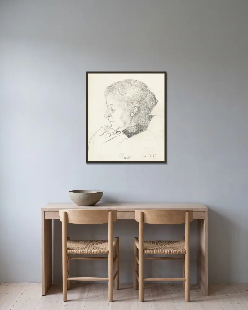 Luise Scholderer, 1897 – Nr. 2 von Otto Scholderer gerahmt an einer Wand