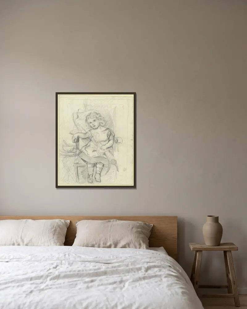Wenn du einen krummen Rücken bekommen hättest! von Otto Scholderer gerahmt an einer Wand